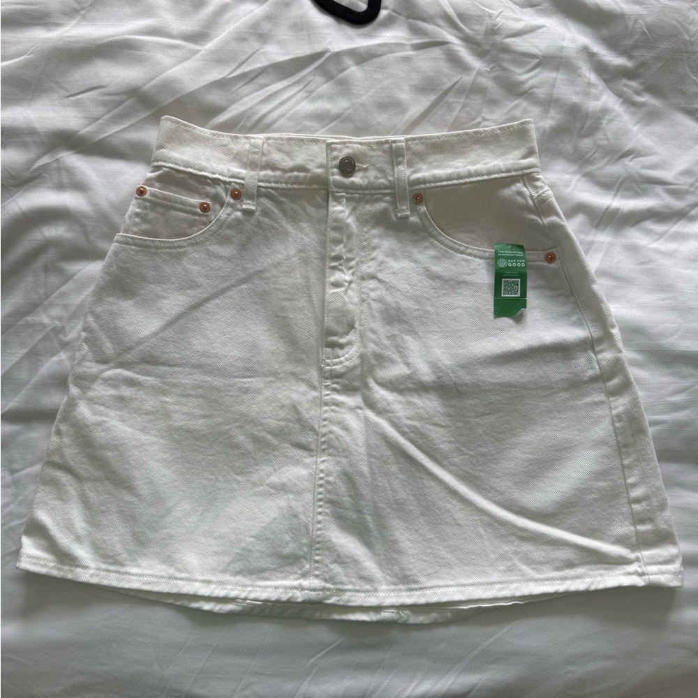 GAP White Denim Mini Skirt